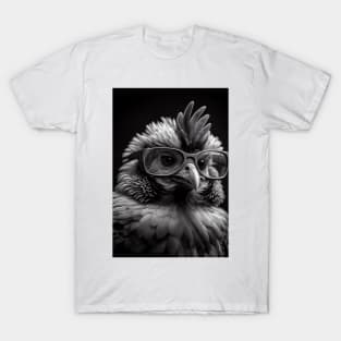 Chicken Chic: A Black and White Portrait T-Shirt